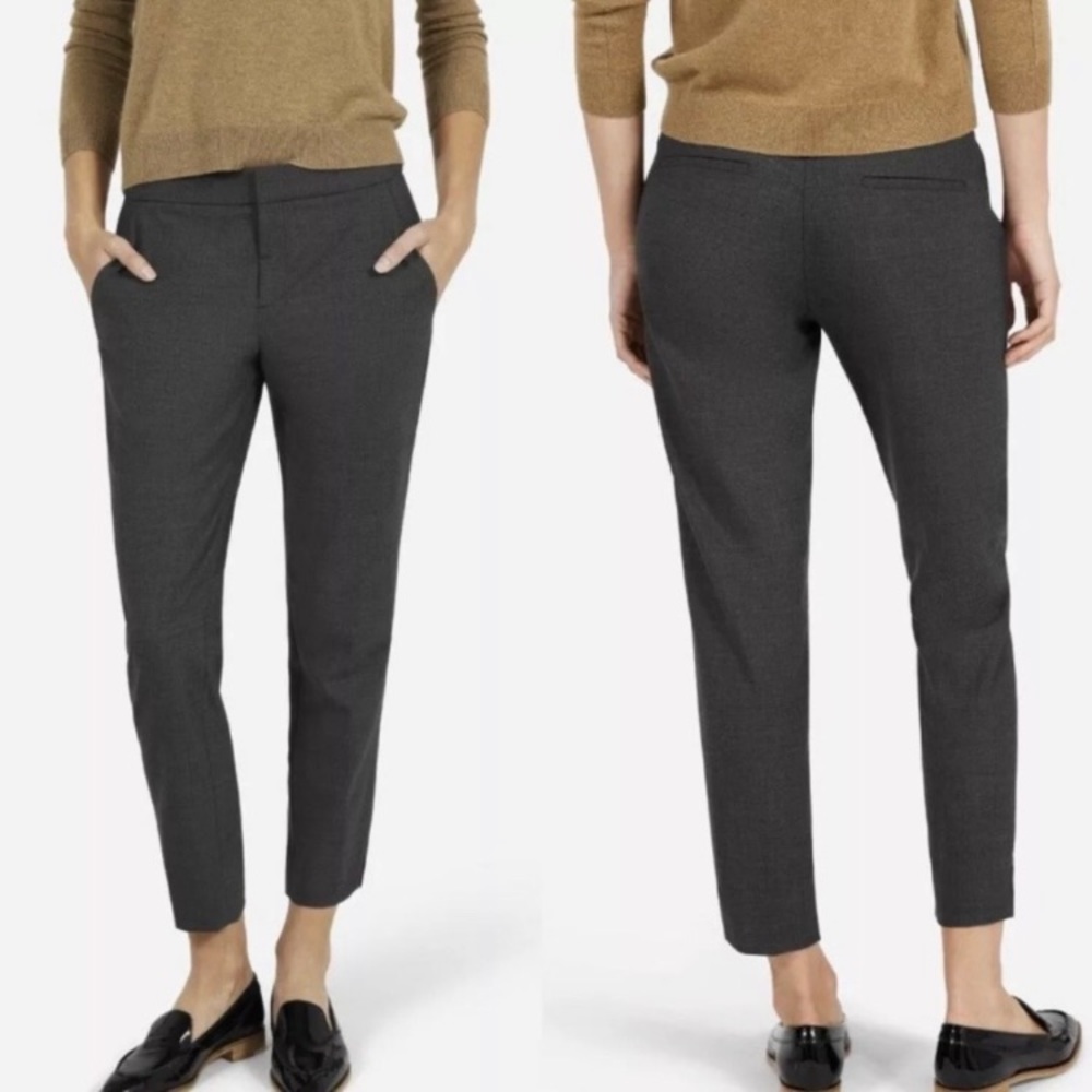 Everlane Grey Skinny Leg Wool Ankle Trousers